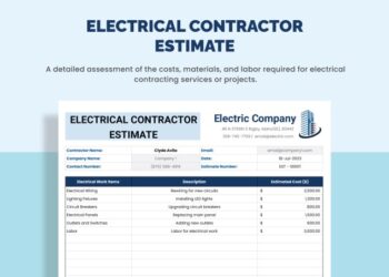 Electrician Estimate Template