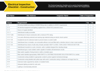 Electrical Inspection Checklist [Free Download] Finnley Electrical ...
